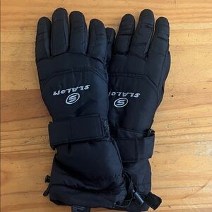 Slalom Black Insulated Ski Gloves